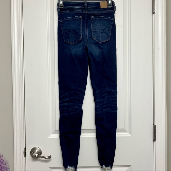 AE Super Hi Rise Busted Knee Jegging Jeans - Picture 2 of 8